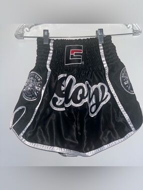 Black Satin Muay Thai Shorts